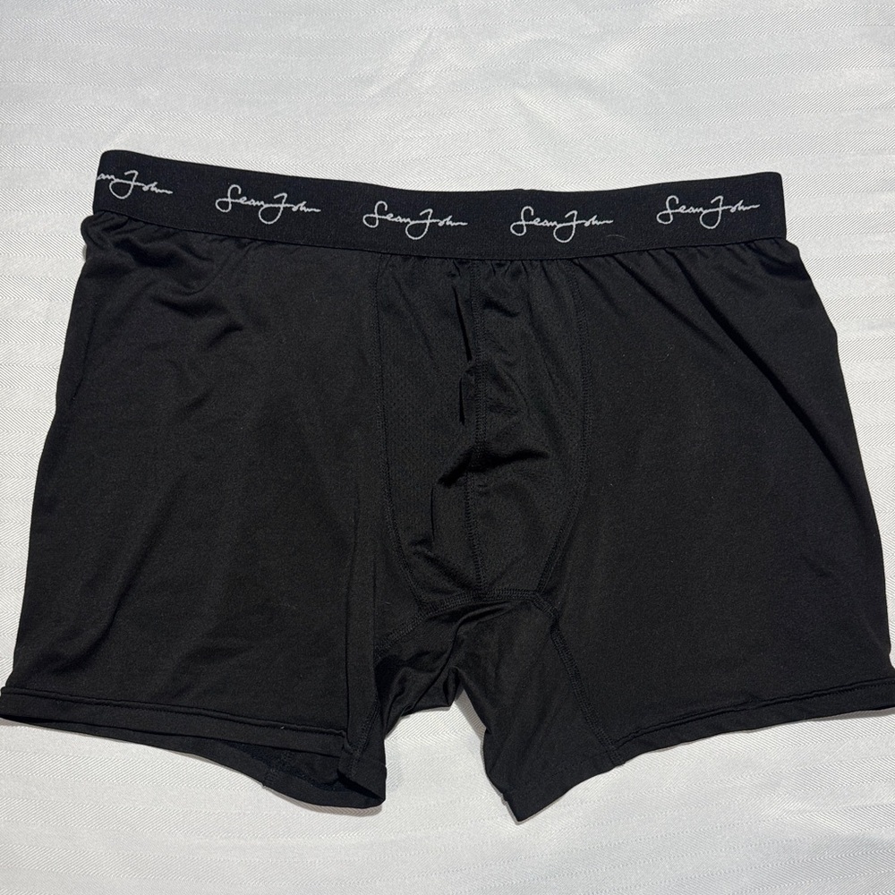 Sean John Black Boxer Briefs with Logo Waistband